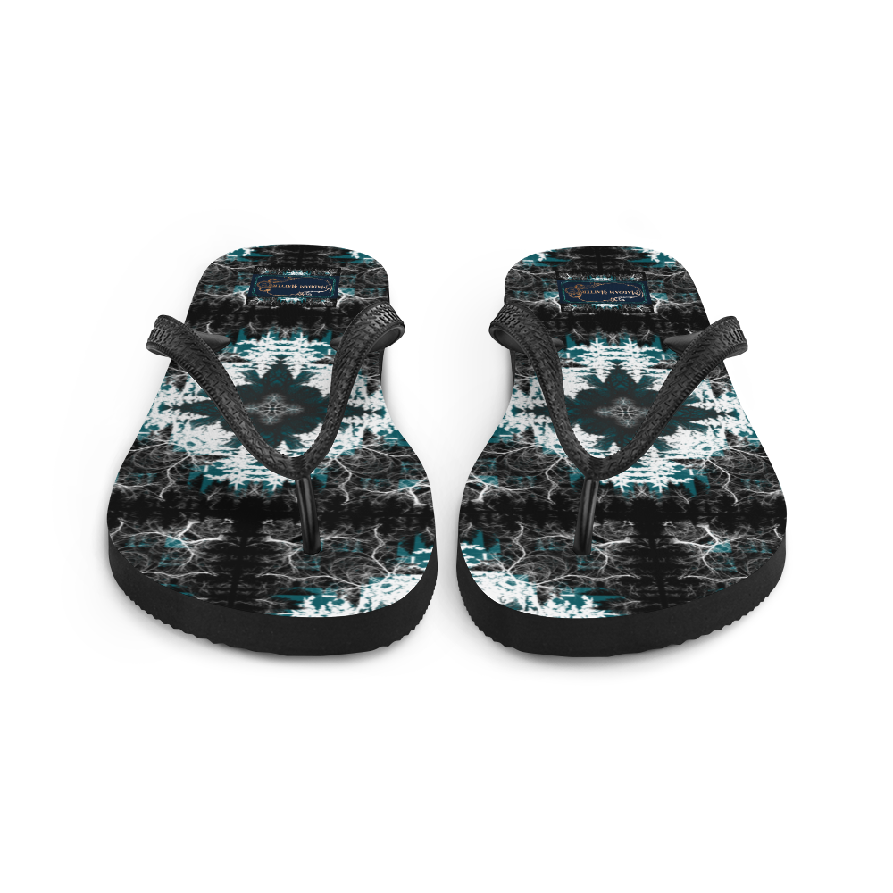 Cyber Forest Flip-Flops Blue