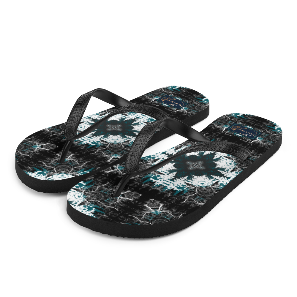 Cyber Forest Flip-Flops Blue