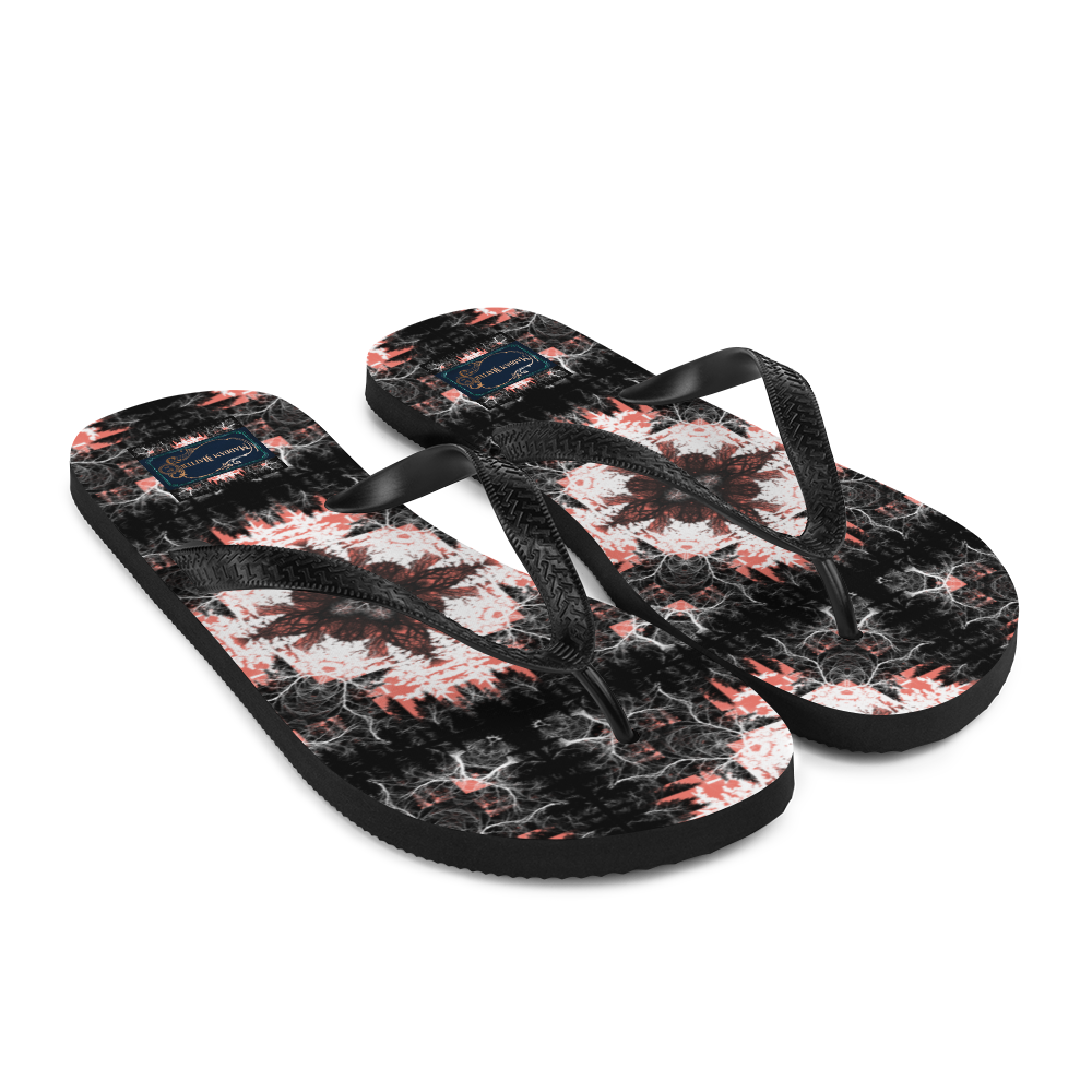 Cyber Forest Flip-Flops Coral