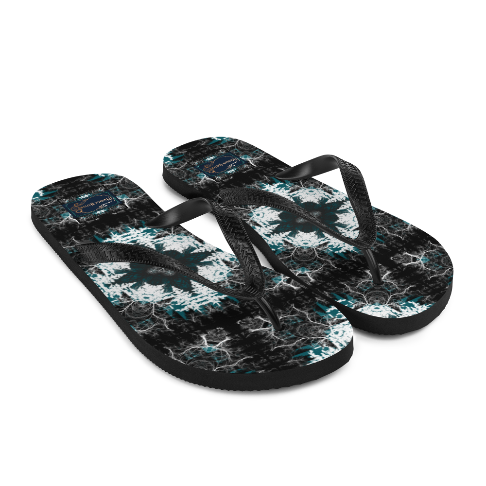 Cyber Forest Flip-Flops Blue