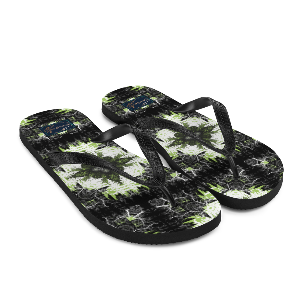 Cyber Forest Flip-Flops Green