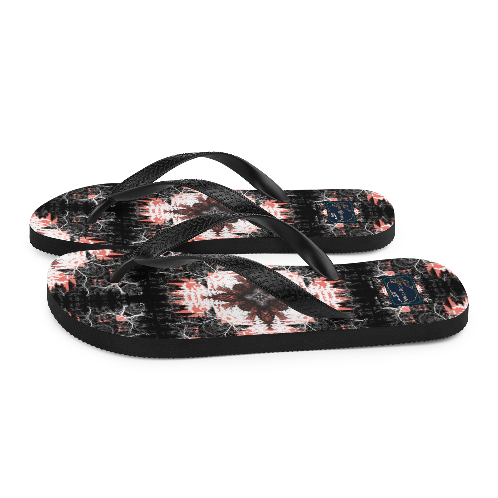 Cyber Forest Flip-Flops Coral