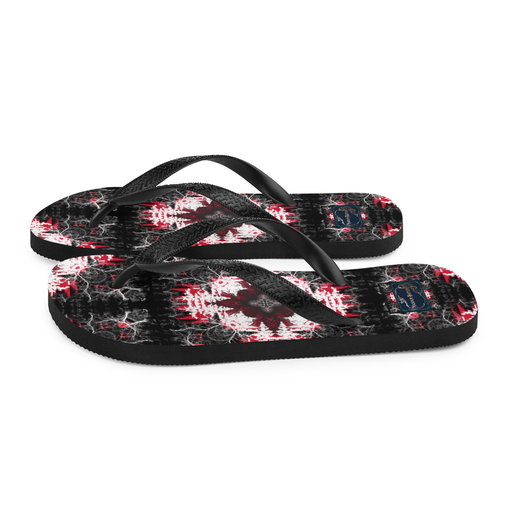 Cyber Forest Flip-Flops Red