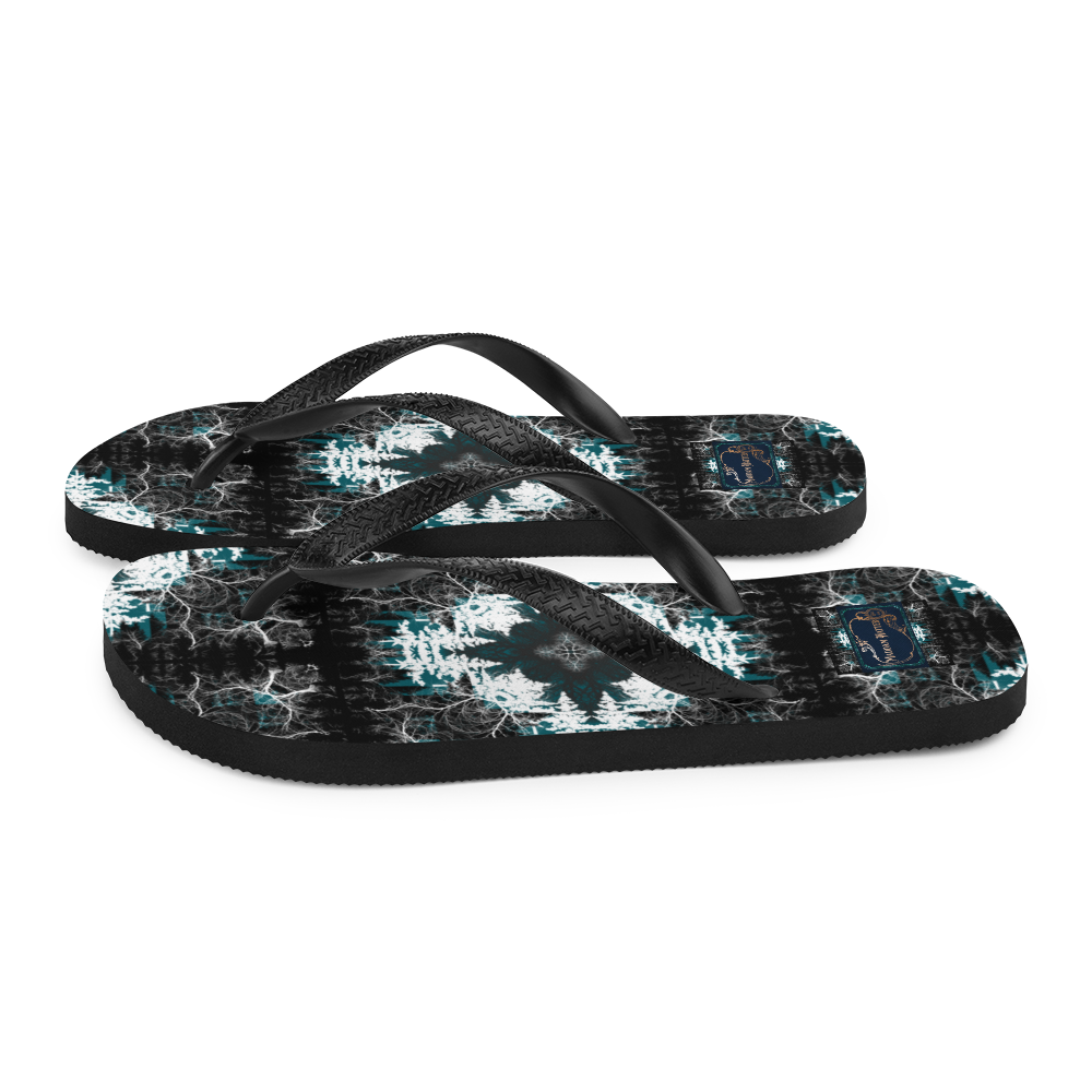 Cyber Forest Flip-Flops Blue