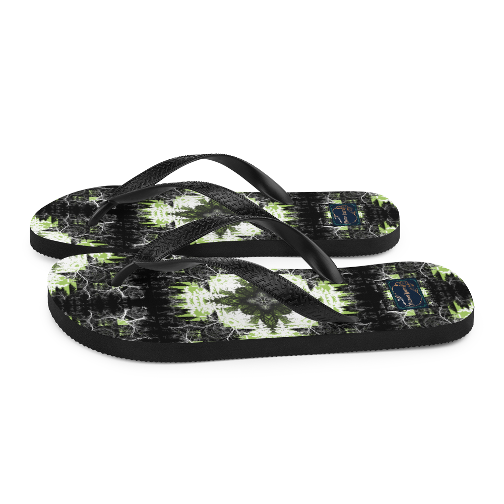 Cyber Forest Flip-Flops Green