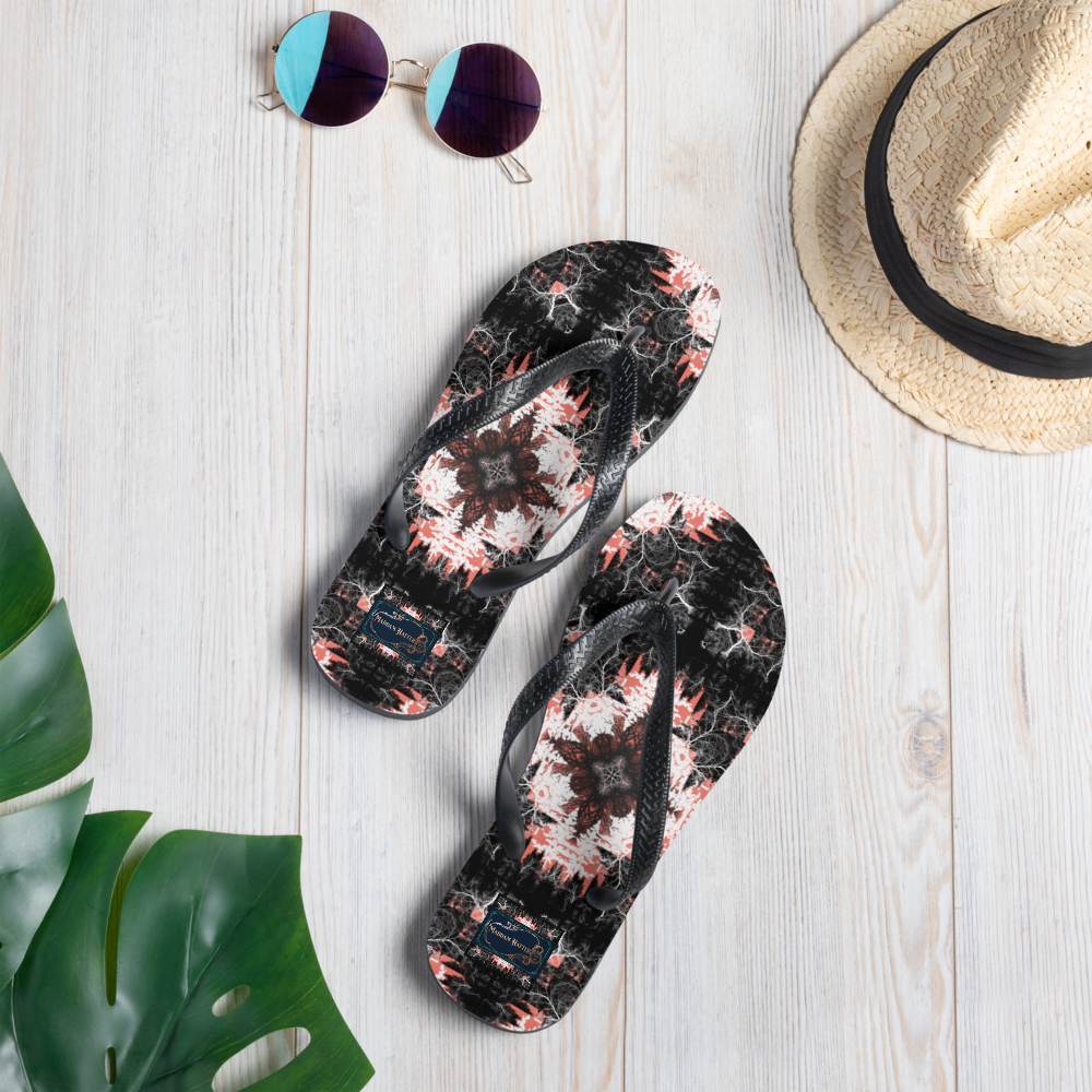 Cyber Forest Flip-Flops Coral