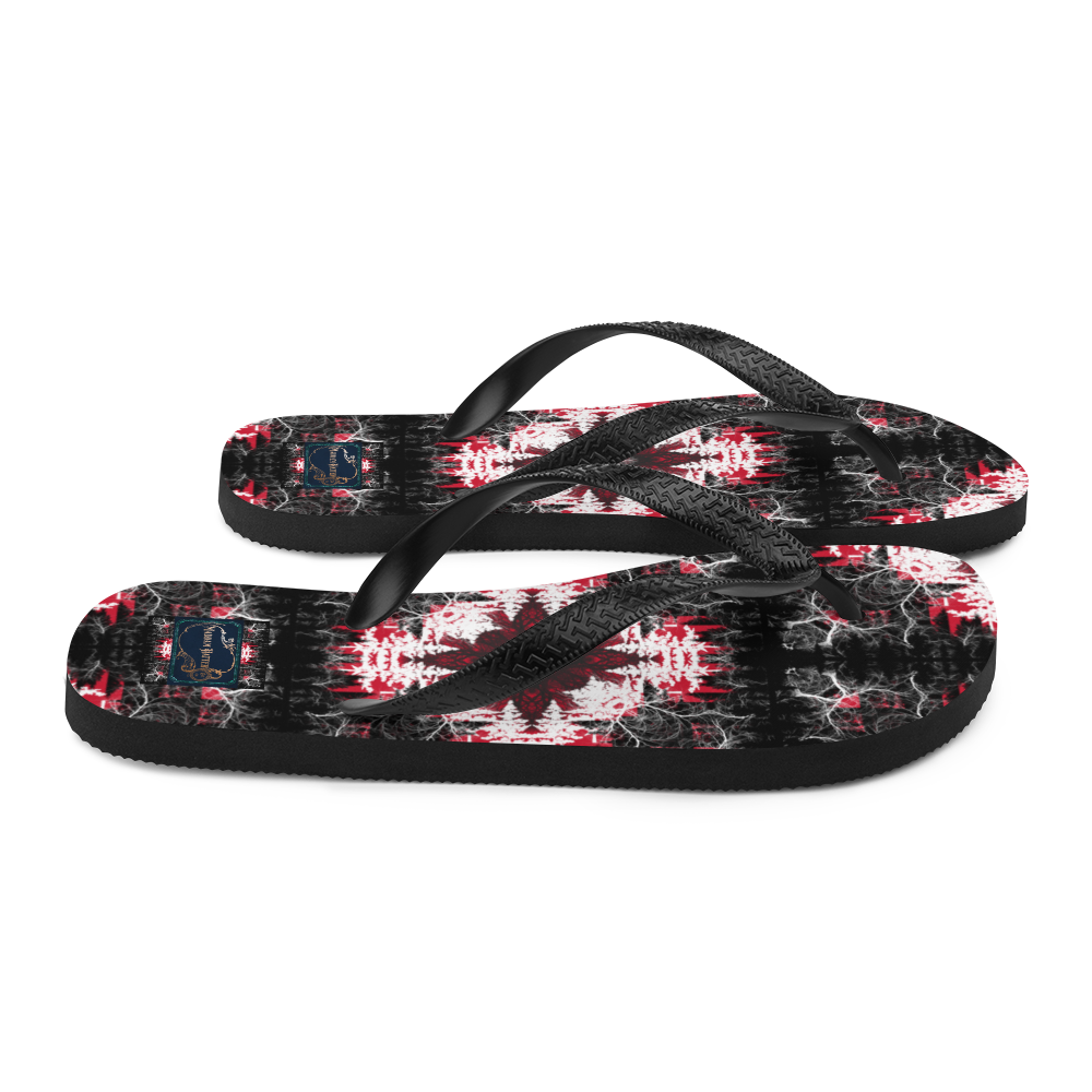 Cyber Forest Flip-Flops Red