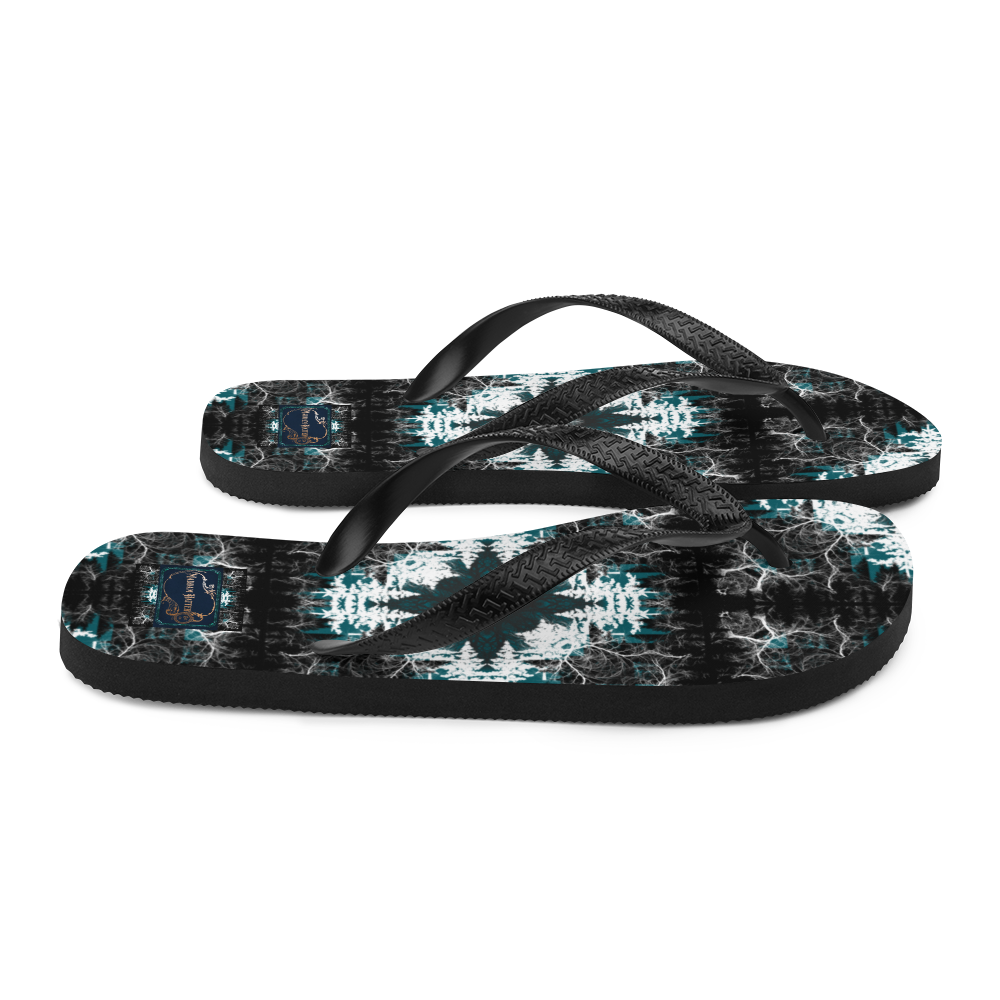 Cyber Forest Flip-Flops Blue