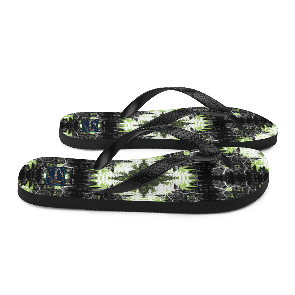 Cyber Forest Flip-Flops Green