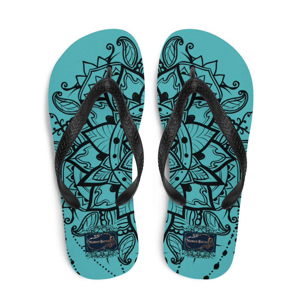 Mandala Flip-Flops Teal