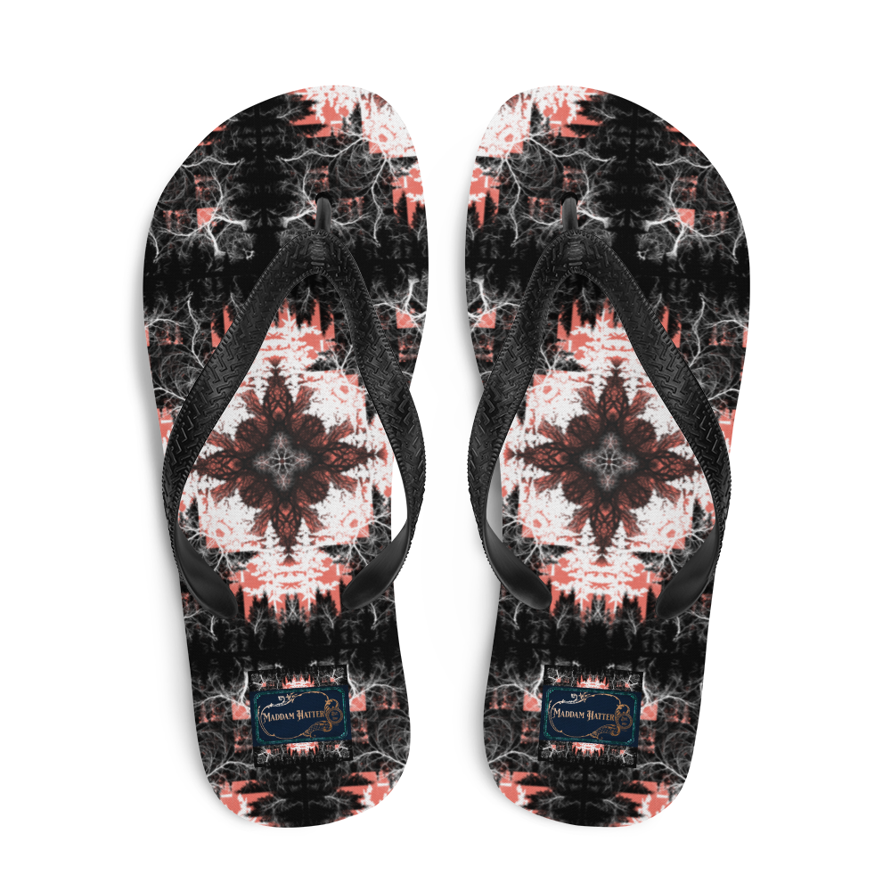 Cyber Forest Flip-Flops Coral