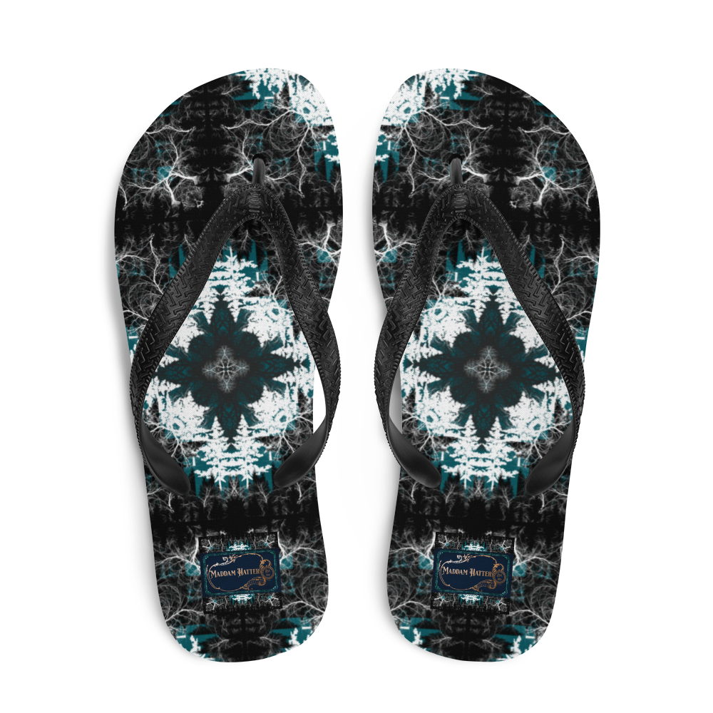 Cyber Forest Flip-Flops Blue