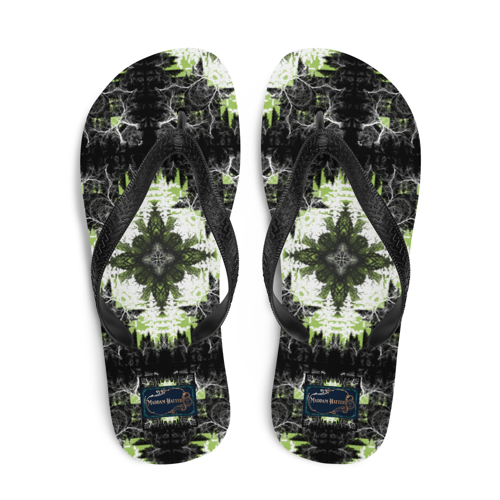 Cyber Forest Flip-Flops Green