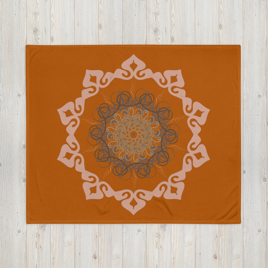 MH Rust Mandala Throw Blanket