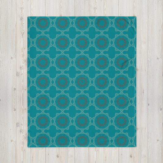 MH Teal Mandala Throw Blanket